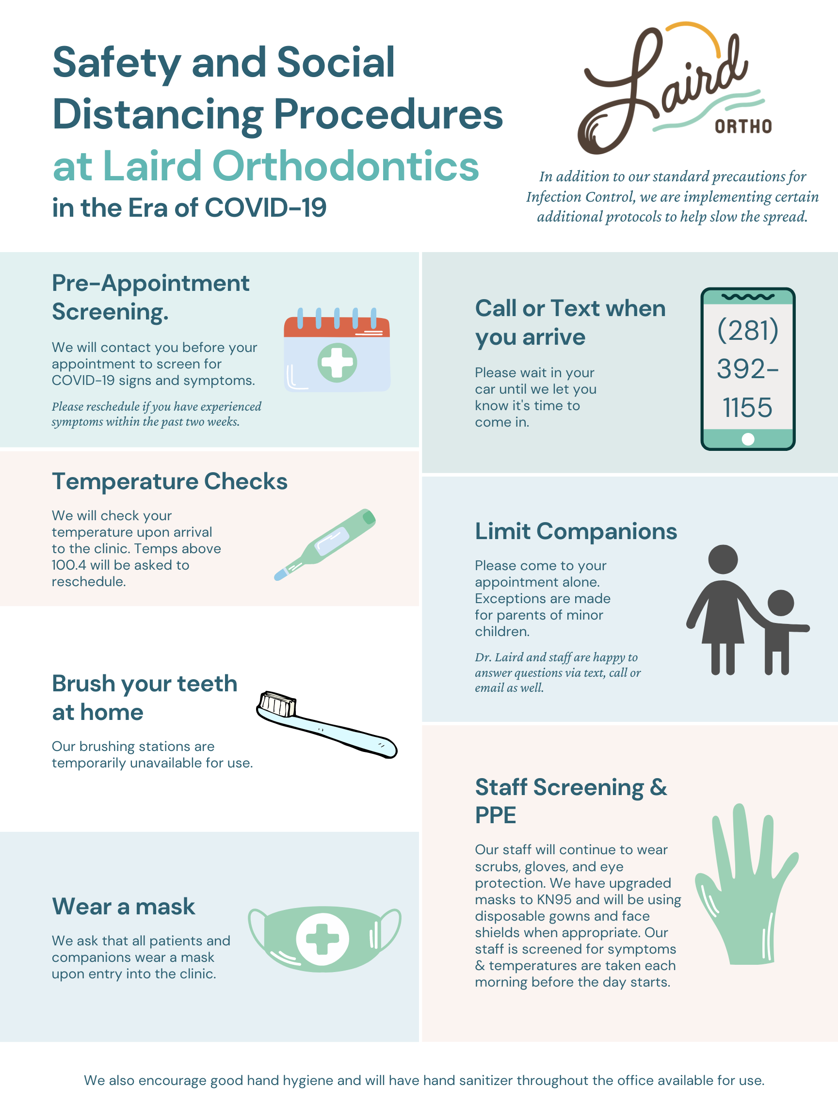 Safety and social distancing graphic